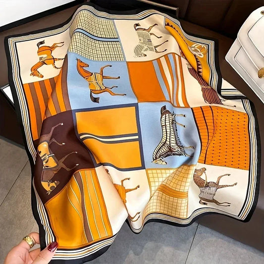 Foulard carré 100 % soie de mûrier (90x90 cm)