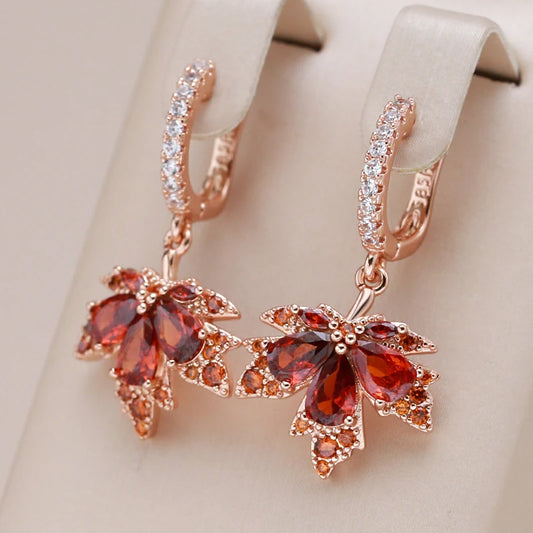Boucles d'oreilles feuille d'érable rouge – Automne