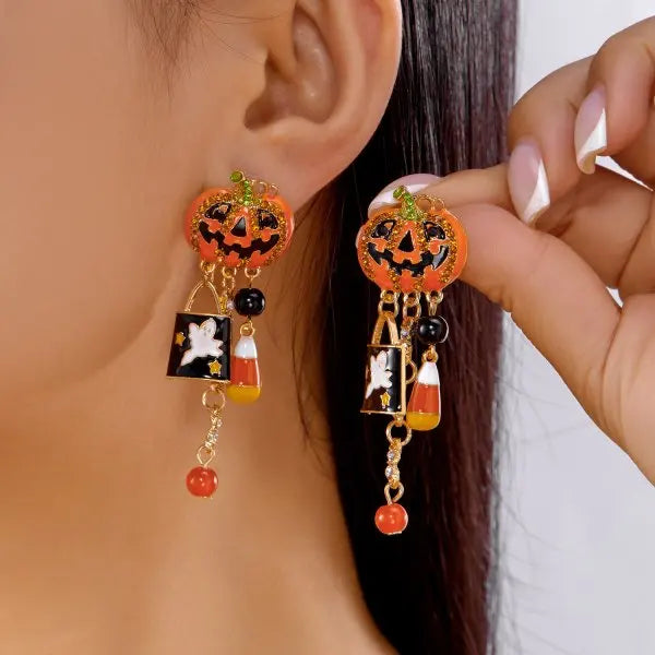 Boucles d'oreilles chauve-souris cristal rouge – Halloween