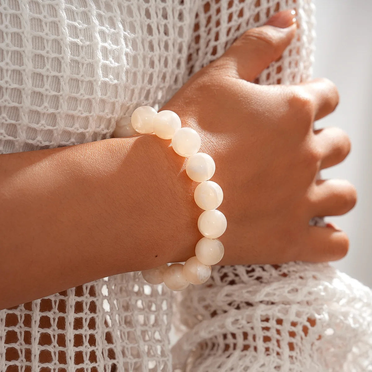 Bracelet élastique perles couleurs d'automne