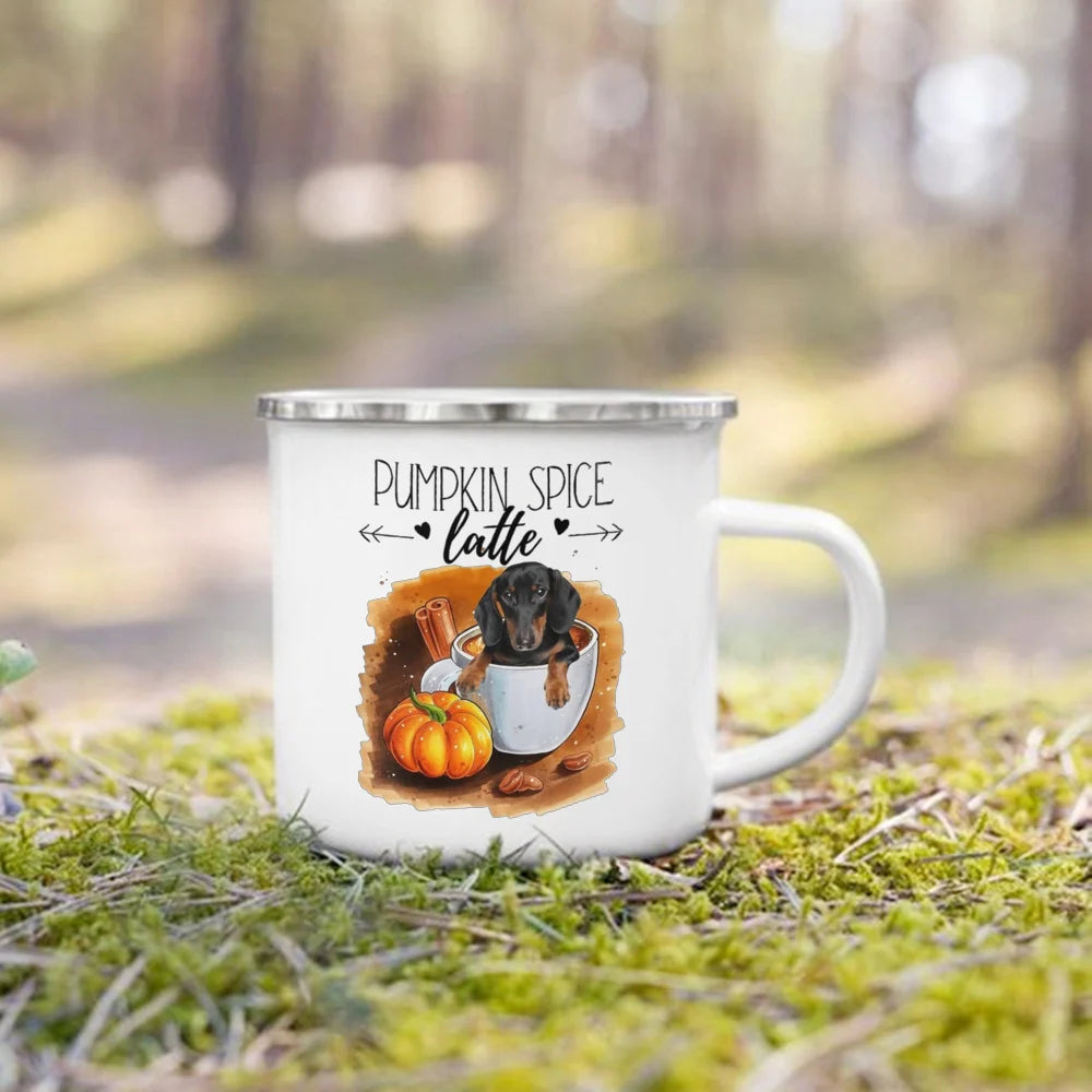 Mugs émail citrouille et animaux