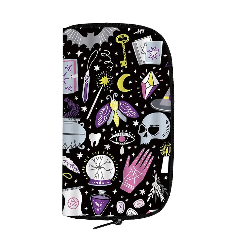 Portefeuille Halloween araignée, citrouille et chauve-souris – Gothique