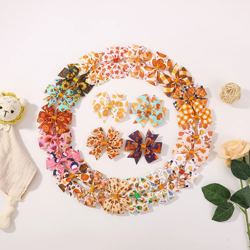 Barrettes nœud d'automne (lot)