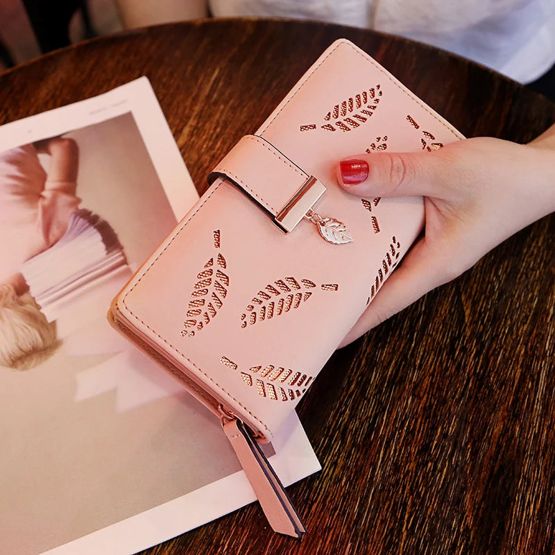Portefeuille feuilles dorées – Automne pour femme
