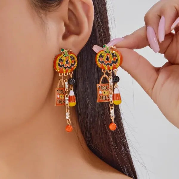 Boucles d'oreilles citrouille – Halloween