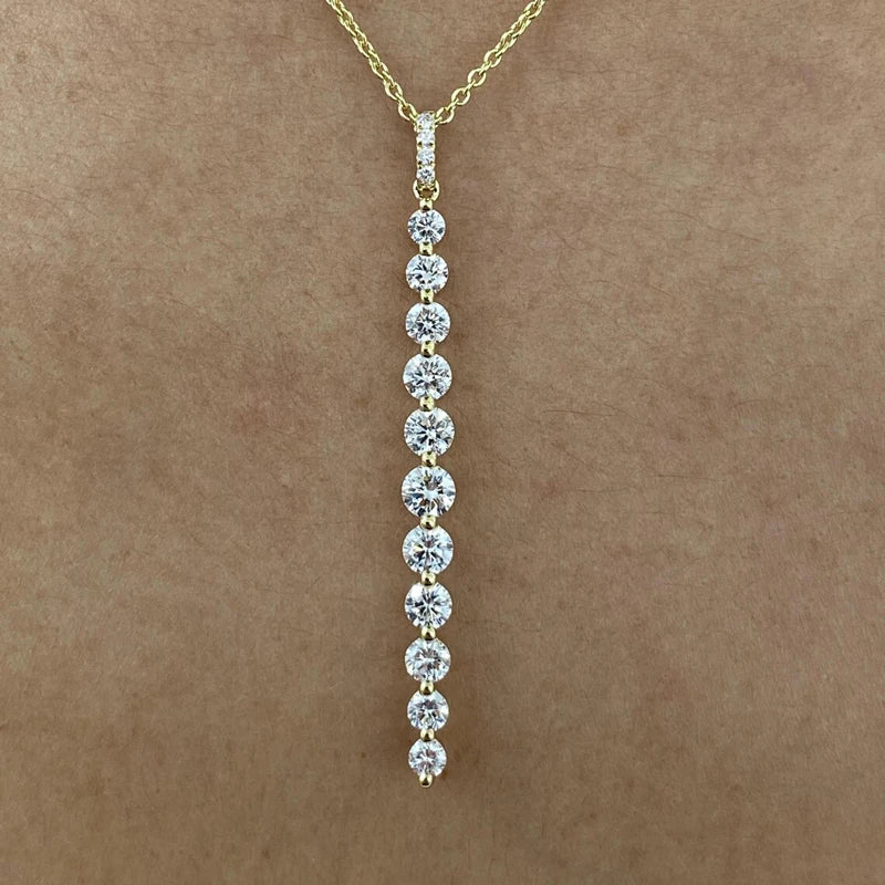 Collier pendentif moissanite doré