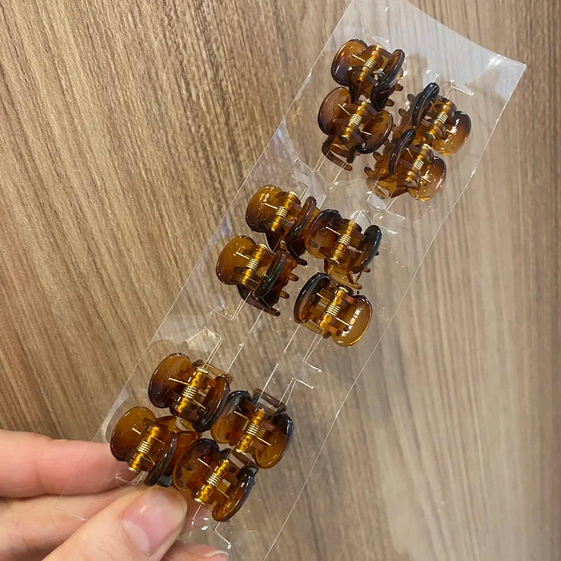 Set de 12 mini pinces crabe colorées