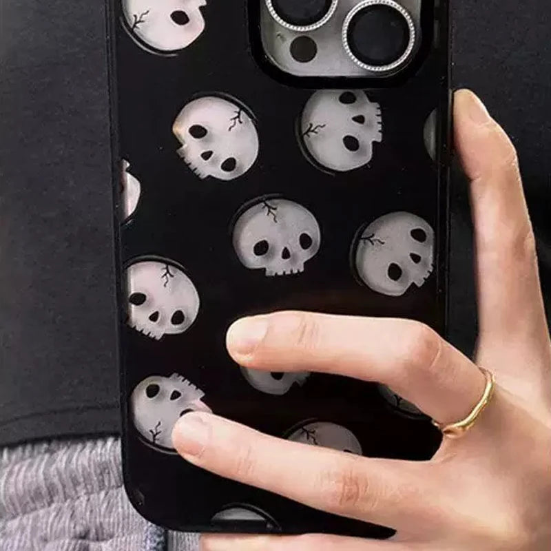 Coque Halloween Squelette pour iPhone 11/12/13/14/15/16 Pro Max