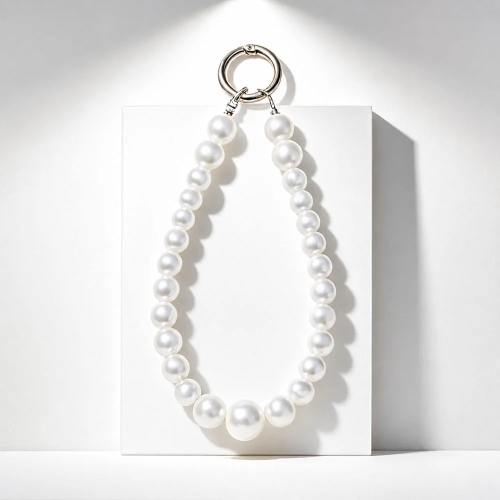 Chaîne de téléphone perles blanches – Bandoulière