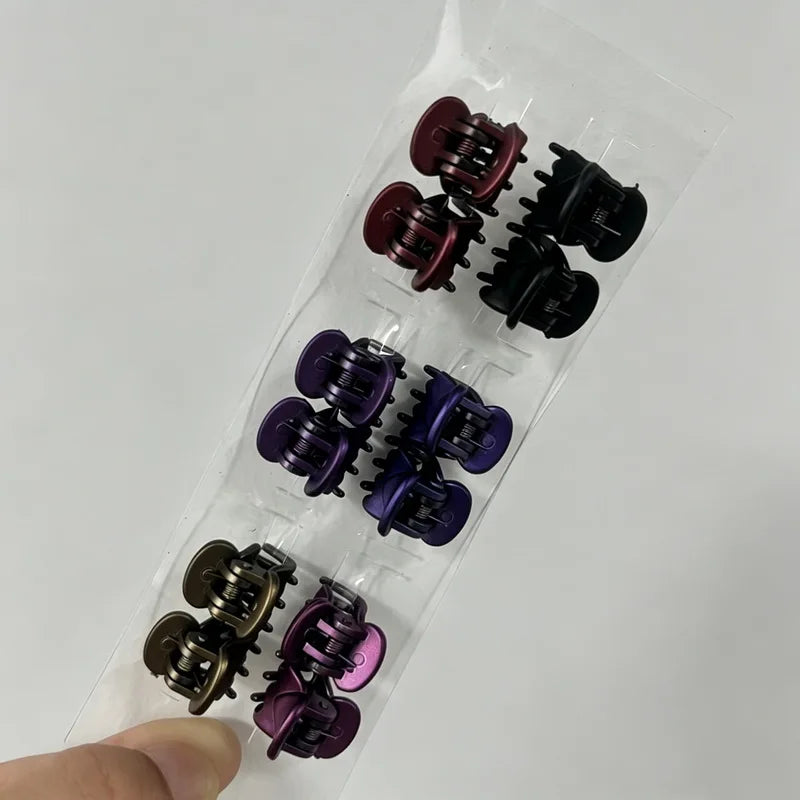 Set de 12 mini pinces crabe colorées