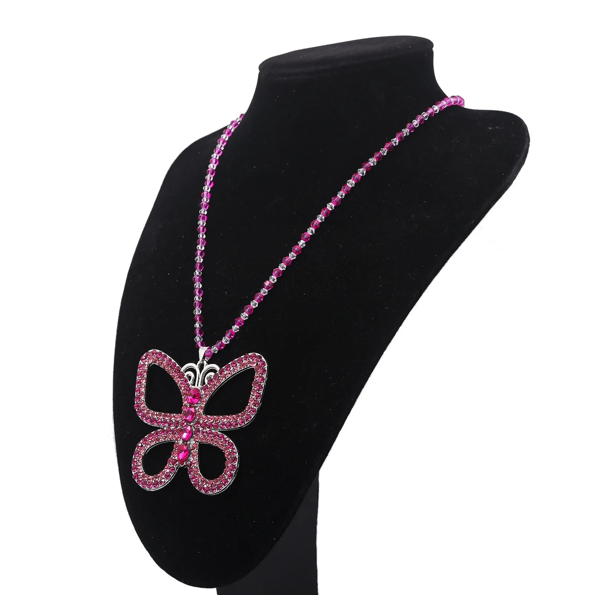 Ras-du-cou papillon strass doré