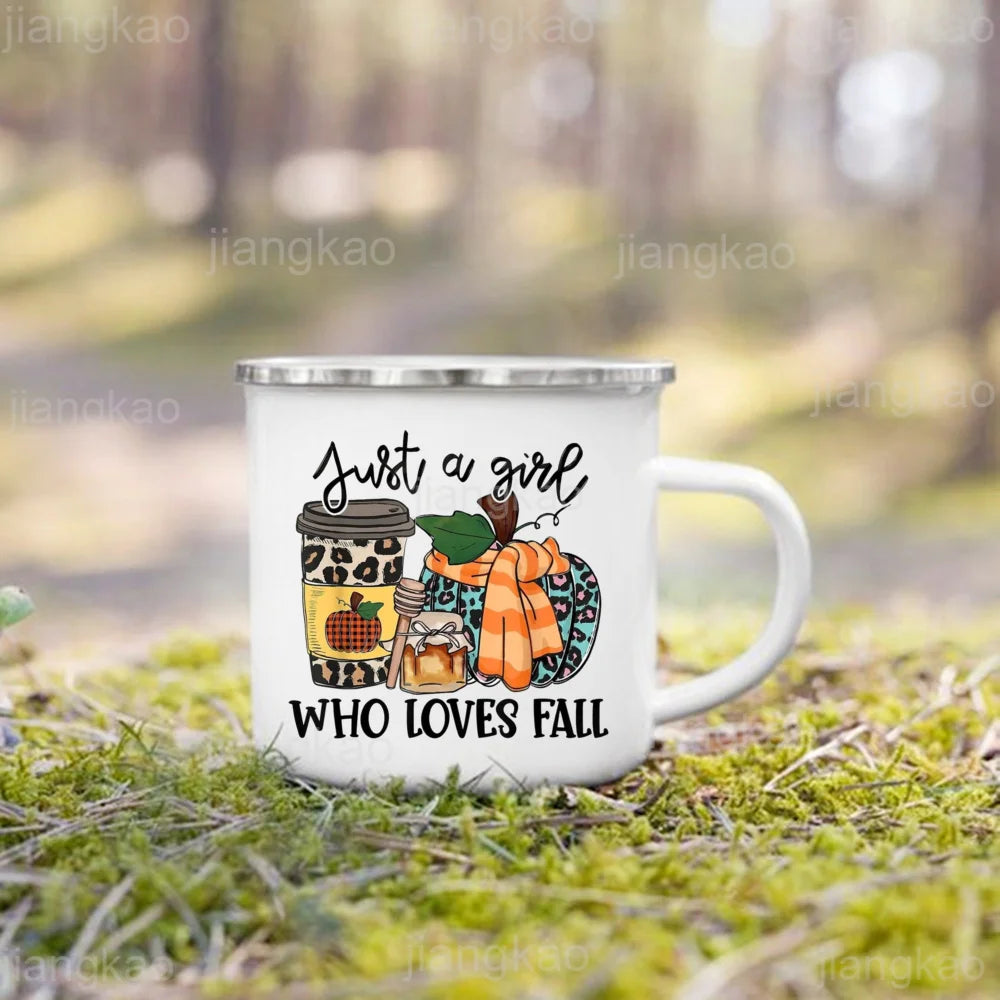 Mug émail citrouille « It's Fall Y'all »