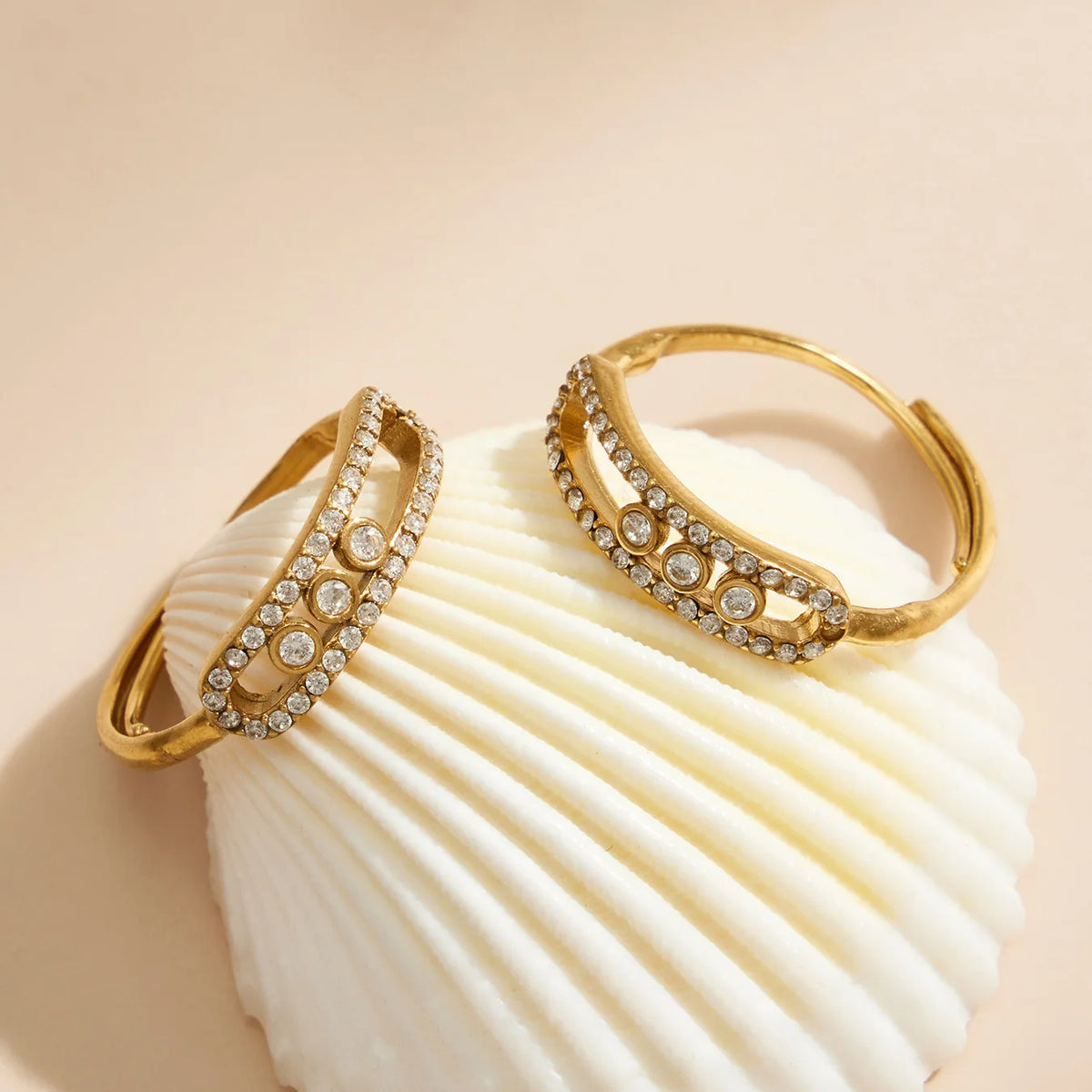 Collier zircones coulissantes doré