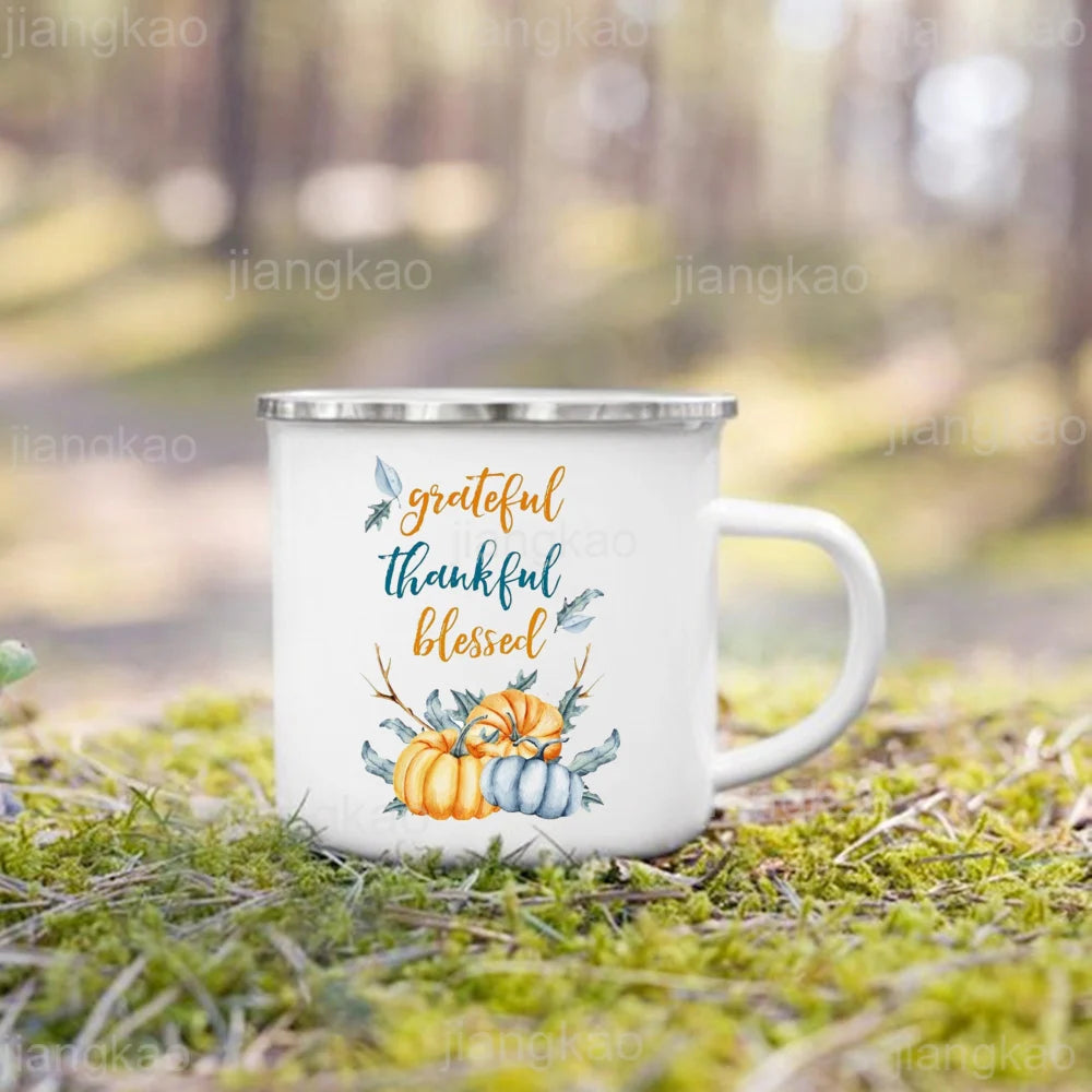 Mug émail citrouille « It's Fall Y'all »