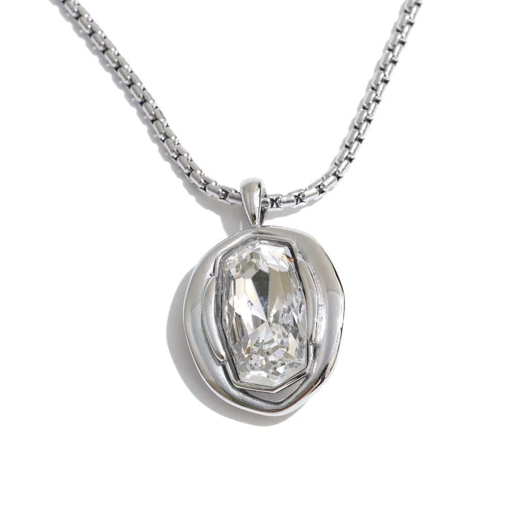 Collier pendentif cristal doré