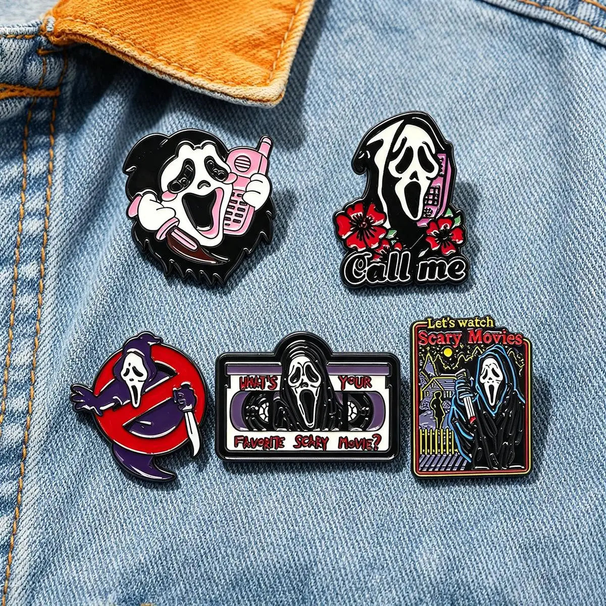 Lot de 5 pins émail Halloween – Style gothique