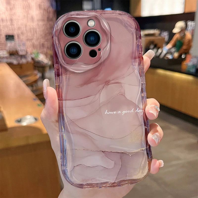 Coque marbrée en silicone pour iPhone