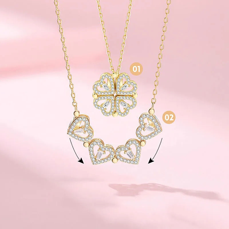 Collier pendentif trèfle à quatre feuilles