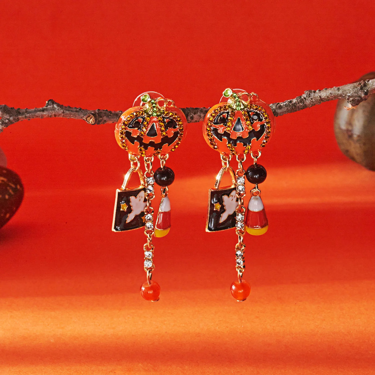Boucles d'oreilles citrouille – Halloween