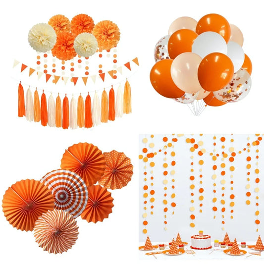 Guirlande décorative d'automne pompons et glands