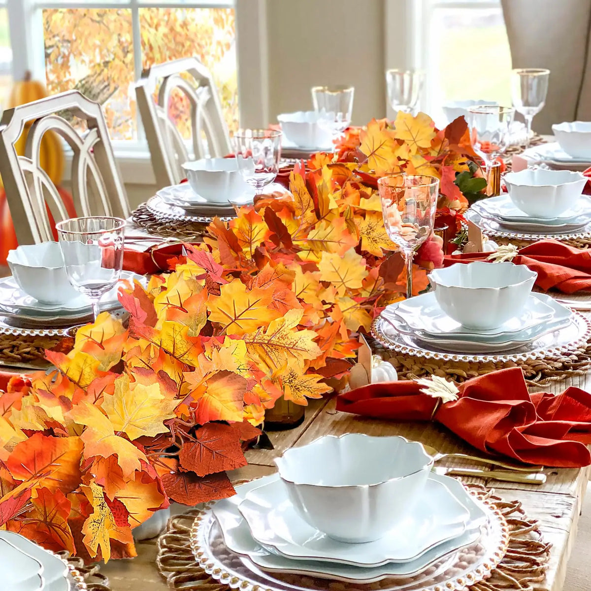 Guirlande de feuilles d'automne artificielle – 2 m