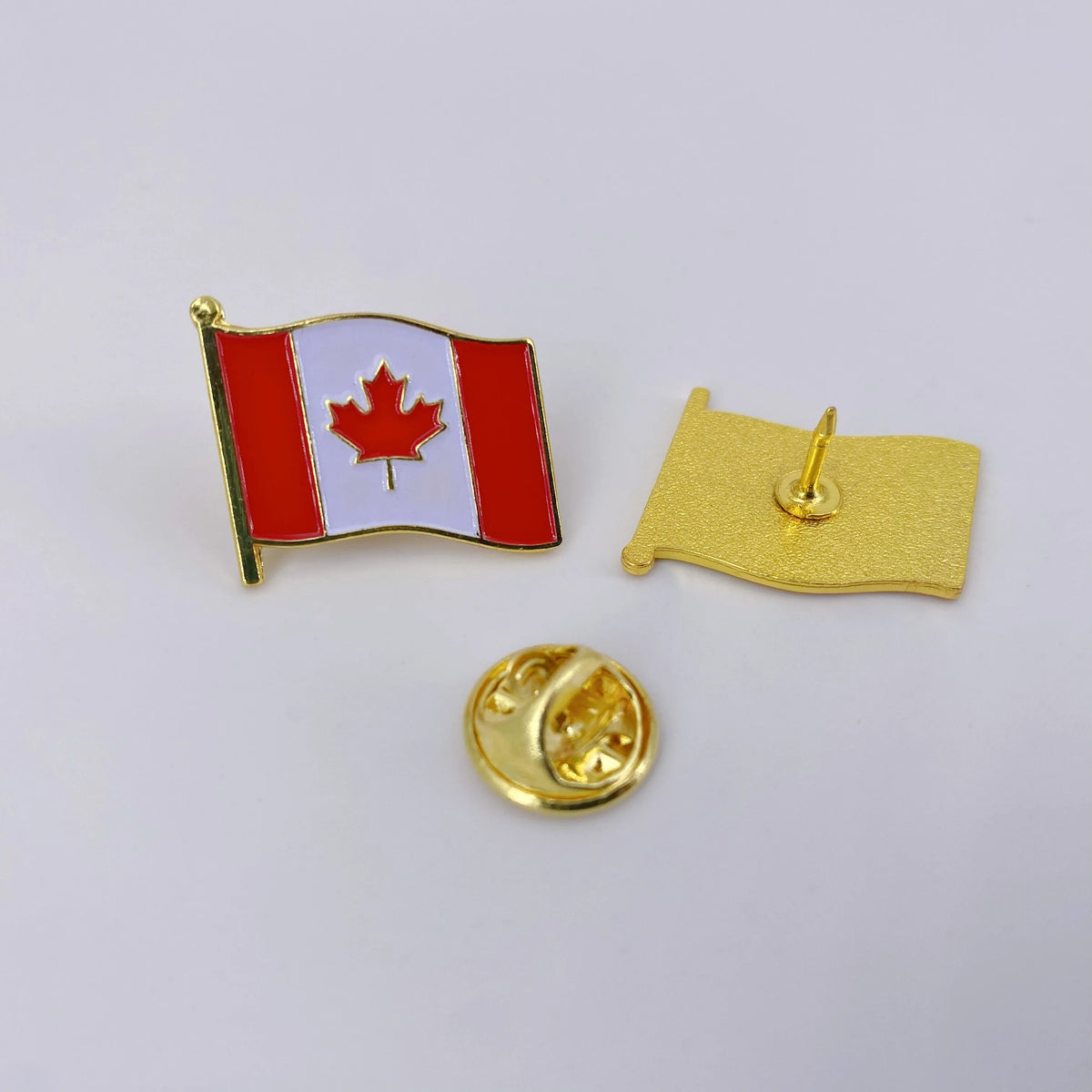 Enamel Canada Flag Lapel Pin - Maple Leaf Patriotic Badge for Suit Blazer - Waving Canadian Flag Pins Bulk Souvenir