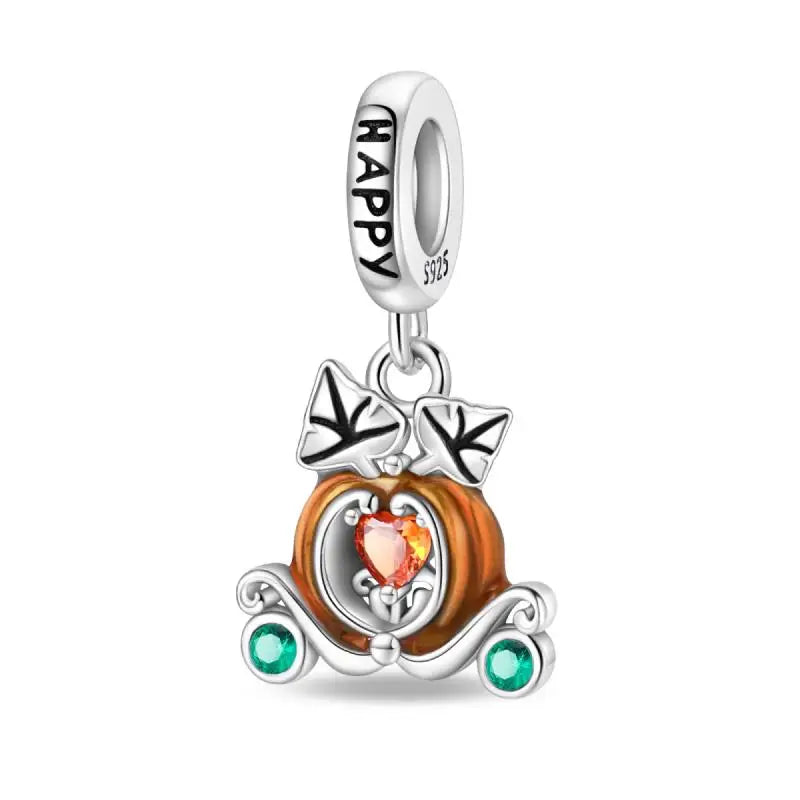 925 Sterling Silver Shiny Zircon Autumn Squirrel Maple Leaf Beads Suitable Fit Pan Original Bracelet DIY Anniversary