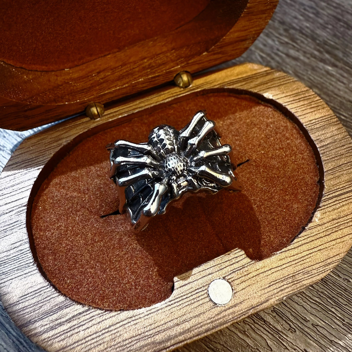 Bague araignée ajustable – Style gothique Halloween