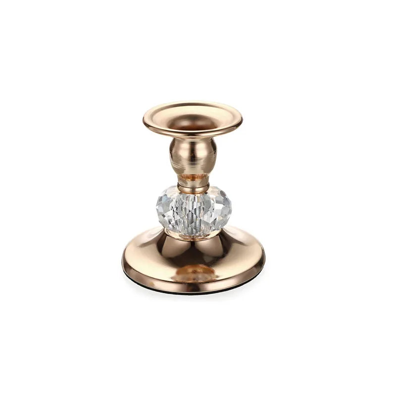 1/2/4/8PCS Metal Taper Candlestick Holders Vintage Brass Taper Candle Holders, Metal Crystal Candle Stands Elegant Candlestick