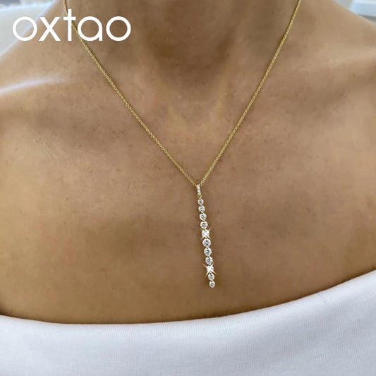 Collier pendentif moissanite doré
