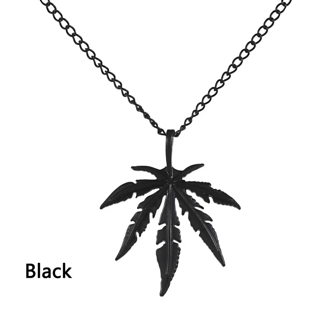 Maple Leaf Necklace Leaf Pendant Charm Chain Necklace Men Gift Jewelry Necklace Hip Hop Jewelry Glittery