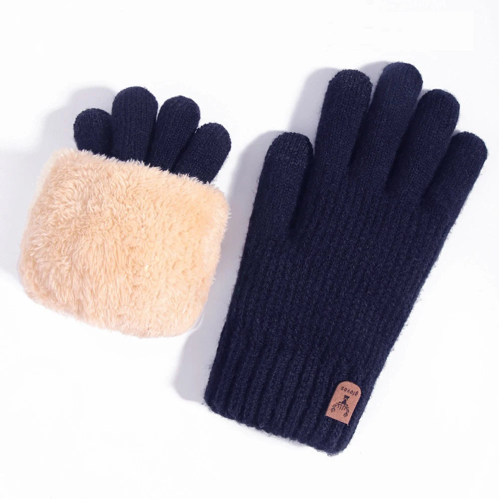 Women's Thermal Touchscreen Gloves - Cable Knit Fleece Lined, Soft Warm Winter for Outdoor Riding Commuting, Autumn Winter