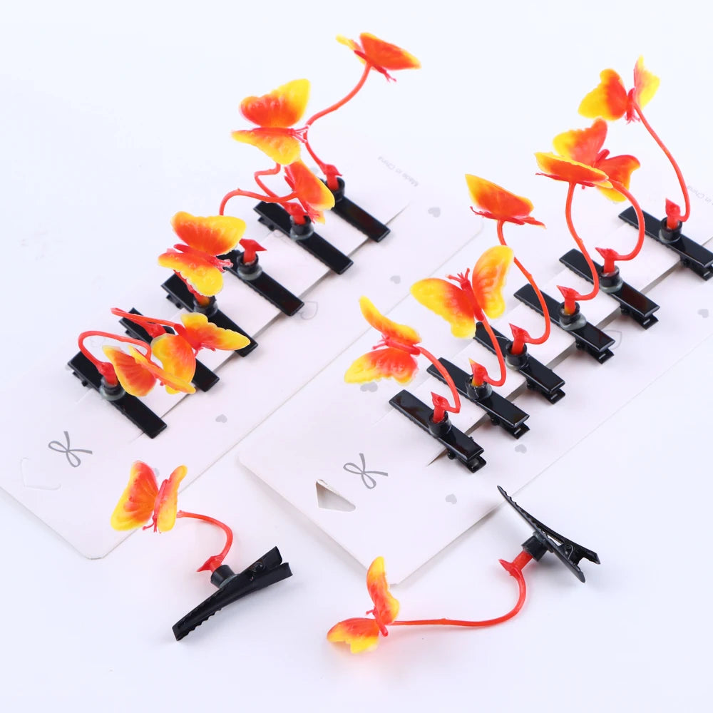 10/30/50Pcs/Lot Fashion Cute Funny Plant Butterfly Hairpin Women Girl Creative Grass Flower Mushroom Clip Headwear Accessories