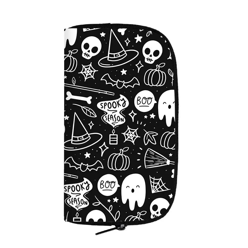 Portefeuille Halloween araignée, citrouille et chauve-souris – Gothique