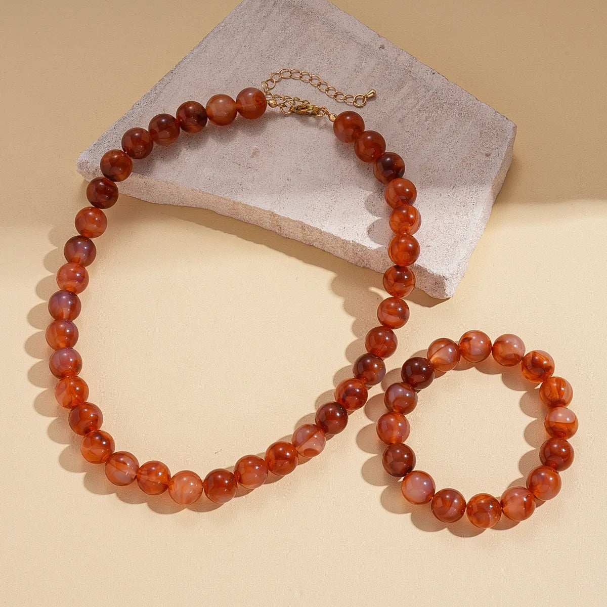 Bracelet élastique perles couleurs d'automne