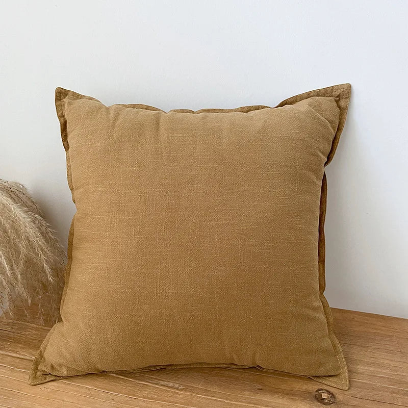 Decorative Ramie Cushion Cover Throw Pillowcase Boho Farmhouse Pillow Covers for Chair Couch Sofa Bedroom Living Room Home Decor