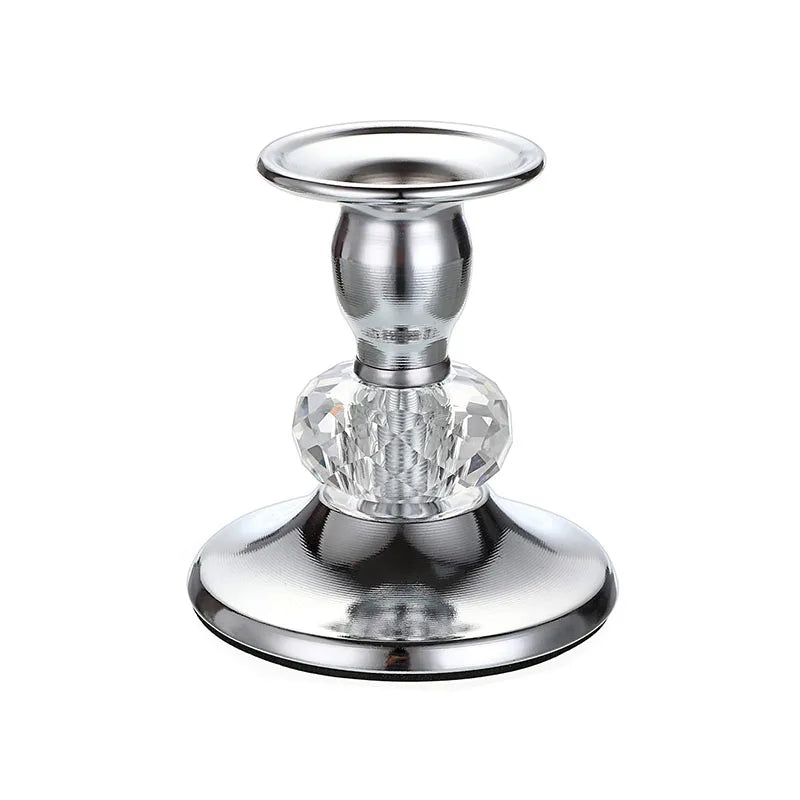 1/2/4/8PCS Metal Taper Candlestick Holders Vintage Brass Taper Candle Holders, Metal Crystal Candle Stands Elegant Candlestick