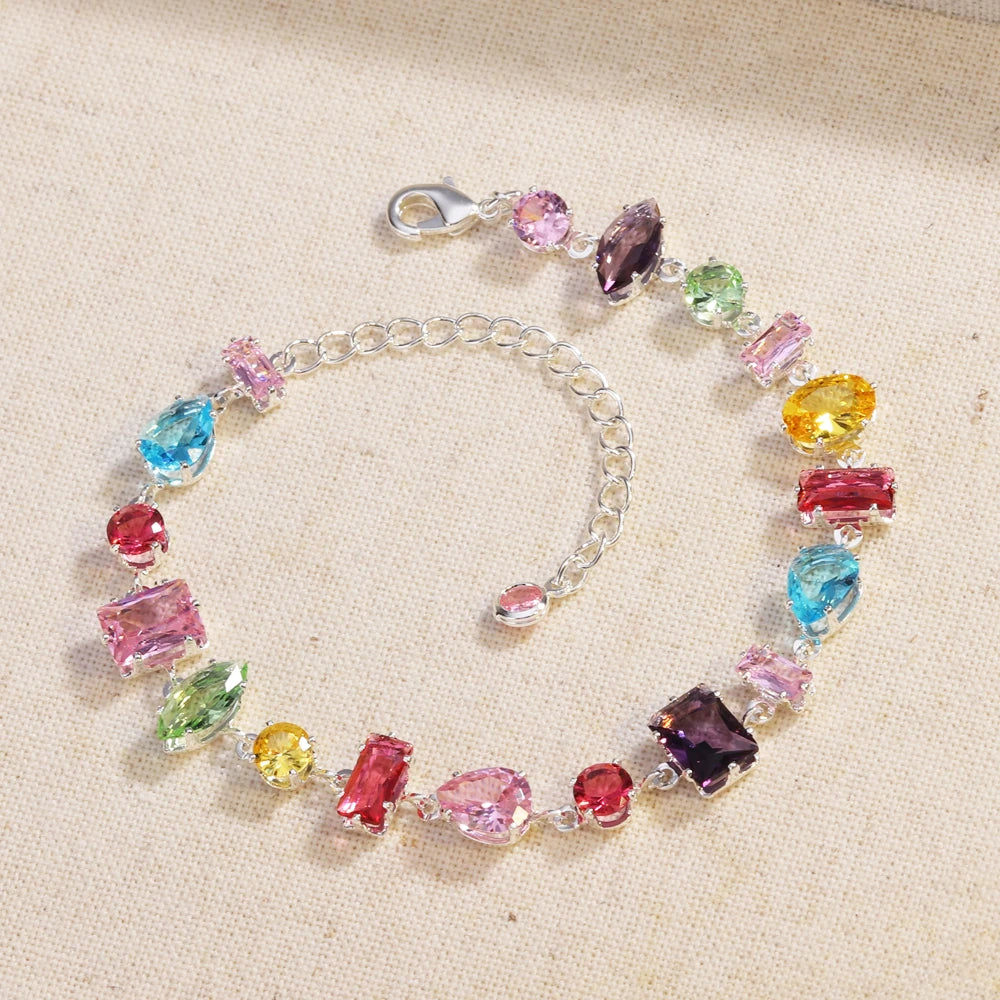 Collier cristaux colorés doré