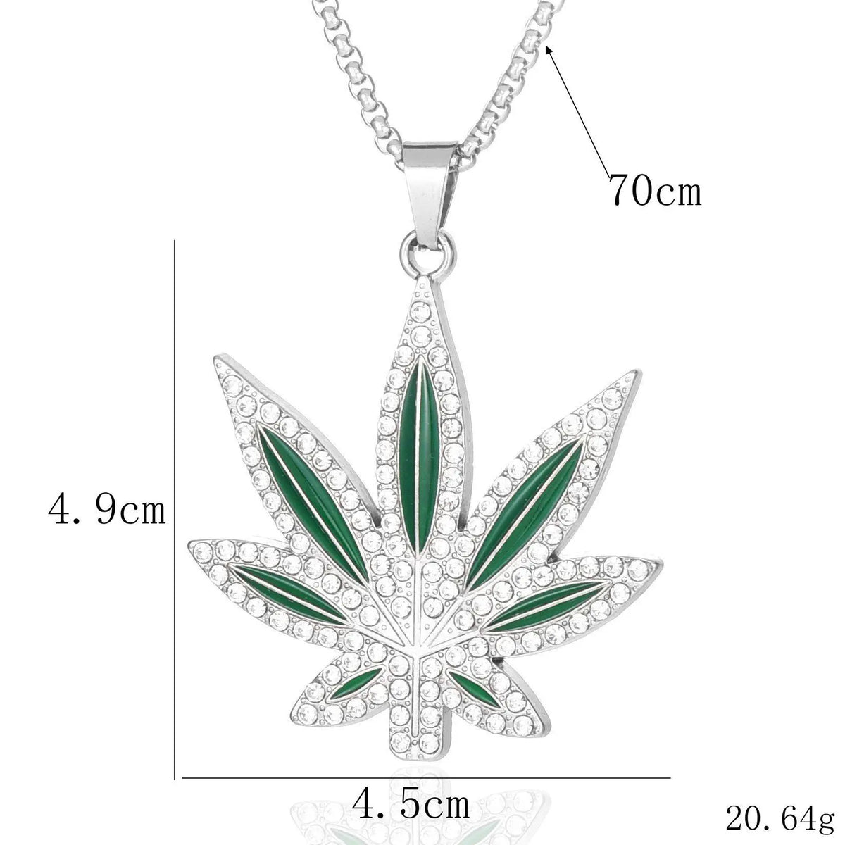 New Cubic Zirconia Alloy Pendant Necklace Men's Maple Leaf Necklace Men's Hip Hop Rock Punk Necklace Jewelry Wholesale