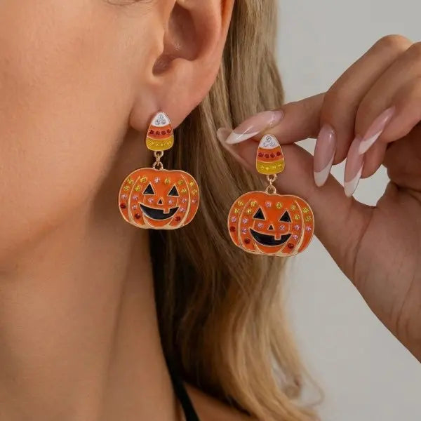 Boucles d'oreilles citrouille – Halloween