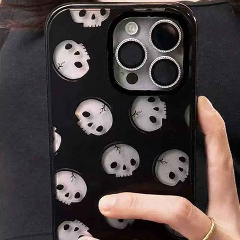 Coque Halloween Squelette pour iPhone 11/12/13/14/15/16 Pro Max