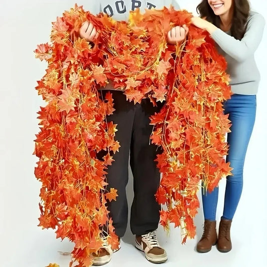 Guirlande de feuilles d'érable artificielles d'automne