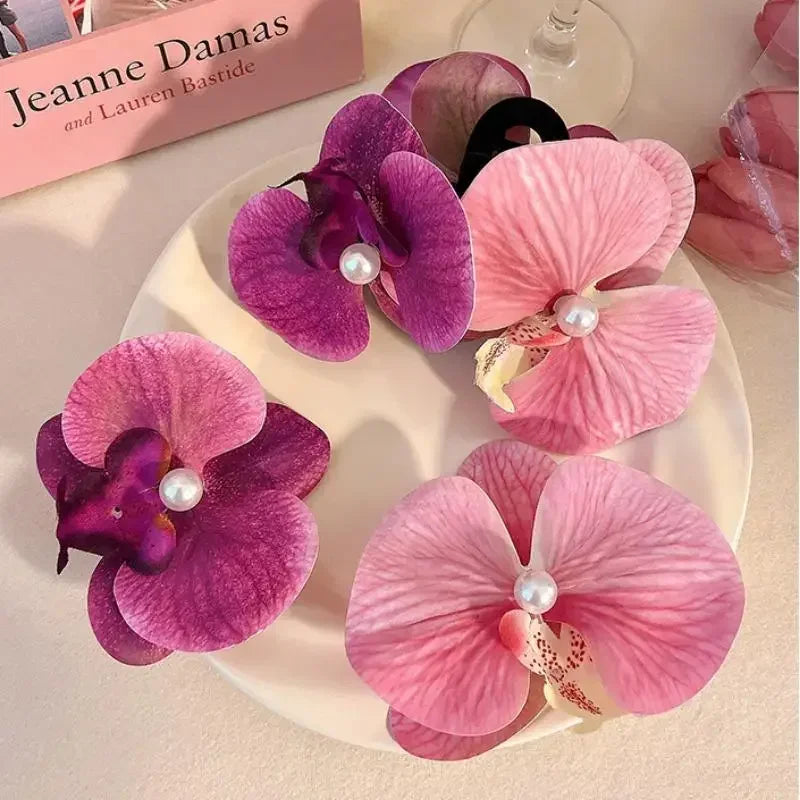 Orchid Flowers Hair Clips for Women Bohemian Hairpin 6PCS Bridal Barrette Beach Wedding Artificial Flower Hair Accessories 2025